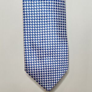 Cravate Ben Silver Classic Blue and White Checkered Silk Tie